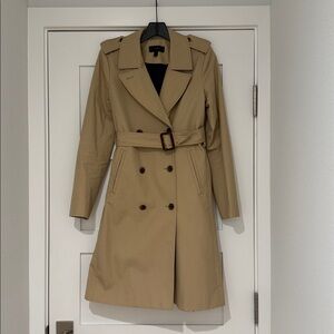 J Crew Classic Tan Double-Breasted Trench Coat